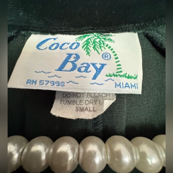 VTG CoCo Bay Miami Deep Green Velvet Swing Robe Size S M L - Picture 7 of 8